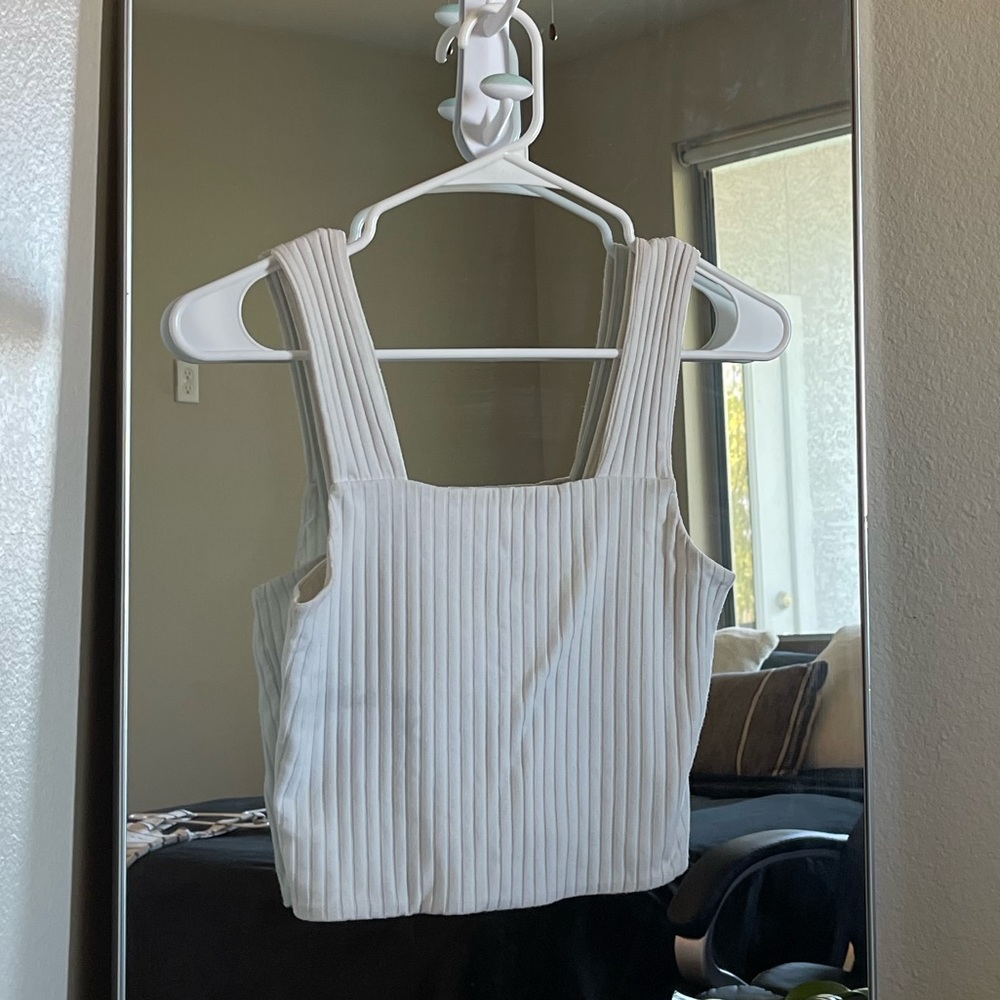 American eagle ribbed cropped tank